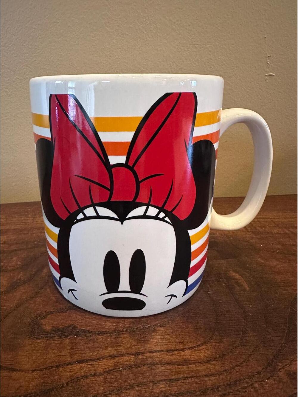 Disney Store Striped Minnie Mouse Extra Large Coffee Mug/Soup Mug